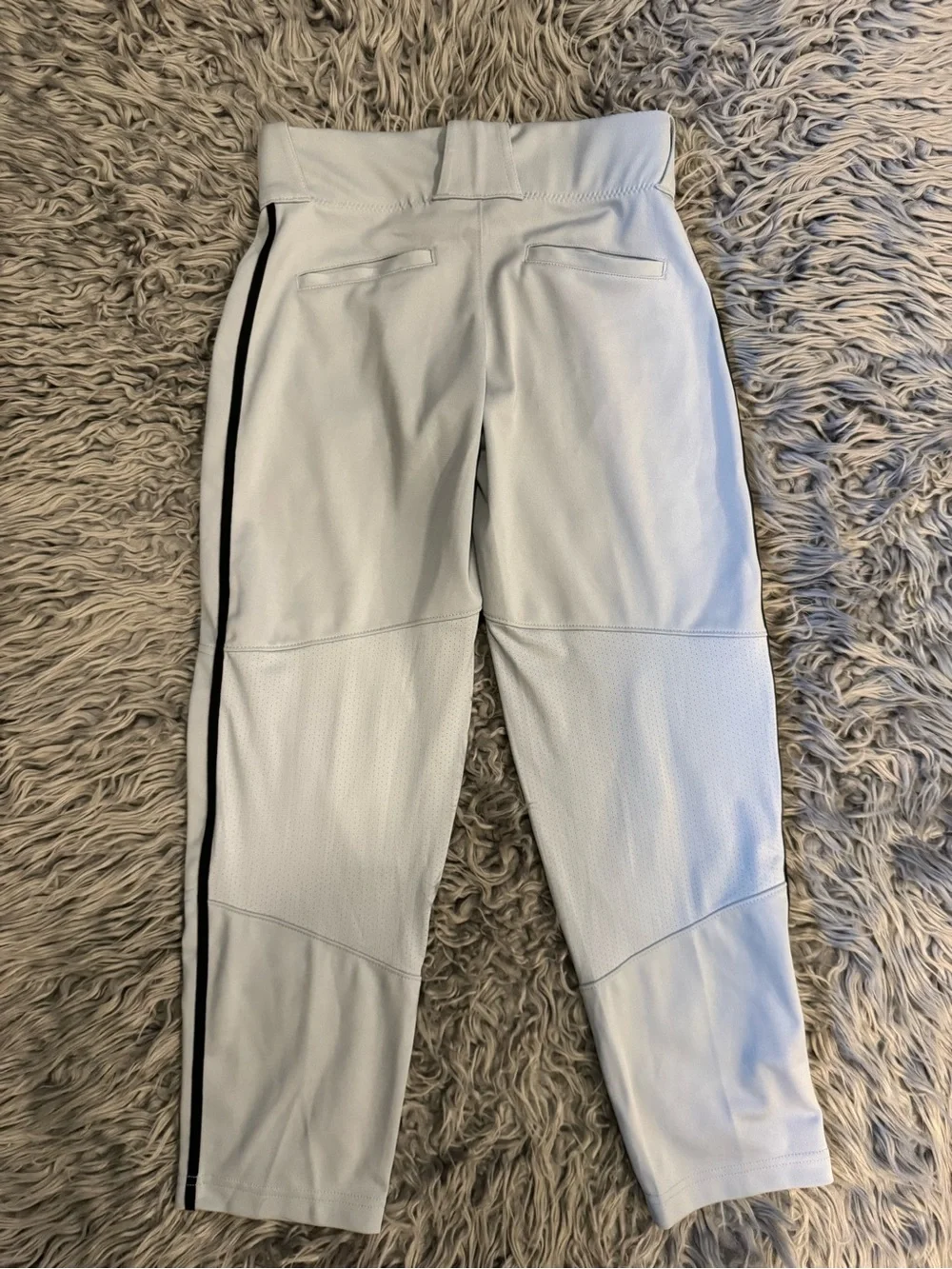 Nike Kids Light Gray Baseball Pants  with Black Swoosh